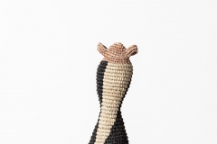 All sculptures are made of linen and wax linen, and are abstracted interpretations of the female figure and the title describes the emotional and physical characteristics of each piece.