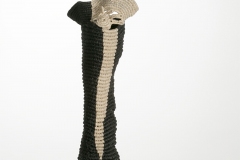 All sculptures are made of linen and wax linen, and are abstracted interpretations of the female figure and the title describes the emotional and physical characteristics of each piece.