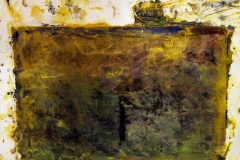 a highly textured image of a wall with an opening