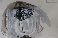 Loose abstract drawing with thick brush strokes and blobby lines