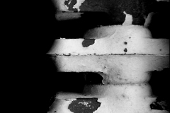 Black and white photograph of a radiator detail