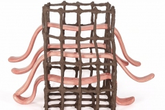 Open cage grid form with tongues running between.
