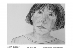 a simple portrait of a woman with short hair, soft shading details her facial features as her eyes look past the viewer.