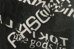 Black and White lettering with reversible figure ground relationship.