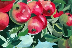andreabialkowski_02apples on a branch, red as the primary color and greens as hue extension contrast.