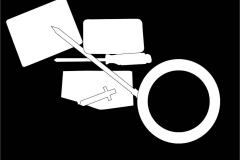 Scanned tools on black background.