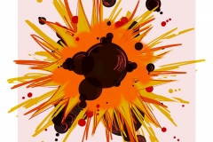 An explosion in oranges and reds from the center outward.