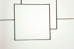 Two squares flattened one behind the other.
