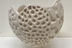 bowl form with coral texture carve.