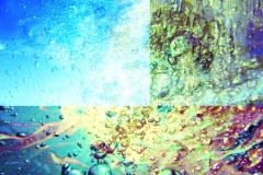 Rule of thirds and grid to show a composite landscape blending earth, air, fire and water.