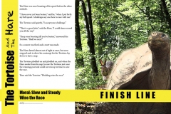 Depth cues with finish line ribbon on layout for The Tortoise and the Hare.