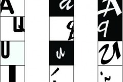 A type grid spelling the last name of the student.