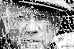 A Portrait of Picasso using letterforms.