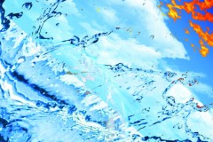A blend focusing on sky and water to show A composite landscape with earth, air, fire and water.