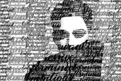 A portrait of Katy Perry using letterforms.