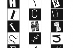 A type grid spelling out the student’s name.