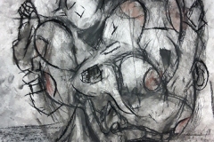 An action cartoony rat drawing with lots of gestural line making suggesting a lot of movement.