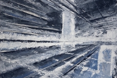 abstract linear brush strokes recede back into space.