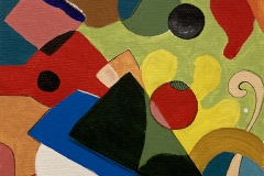 colorful geometric shapes overlap and shift colors as they layer.