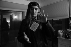 self portrait with card.