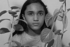 girl with plants.