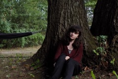 self portrait, tree, hammock.
