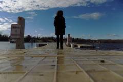 self portrait on dock.