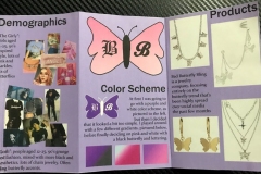 Accordian fold pages for Bad Butterfly Bling fashion logo and brand.
