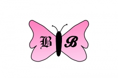 Pink butterfly with BB for Bad Butterfly Bling.
