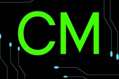 Letters: CM with circuit shapes for Circuit Masters electronics.