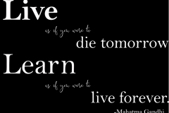 Gandhi Quote Live as if you were to die tomorrow . . .