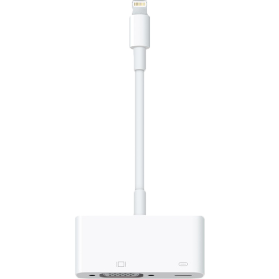 Image of an Apple Lighting to VGA Adapter port.